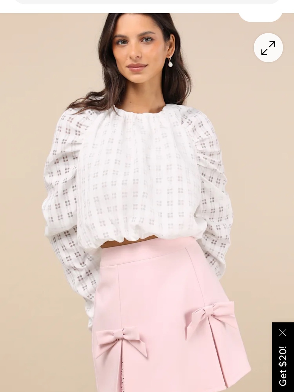 Lulu's White Eyelet Puff-Sleeve Blouse